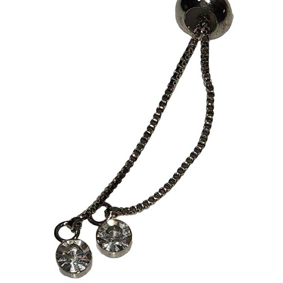 Beautiful Silver Slider Tennis Bracelet Made with Brilliant Swarovski Crystals - Picture 7 of 8